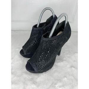 Rue 21 Womens Black Peep Toe Heeled Booties Size 8
